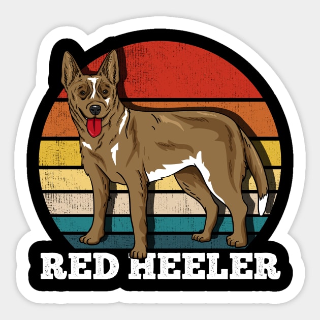 Red Heeler, Dog, Retro Sticker by KAWAIITEE